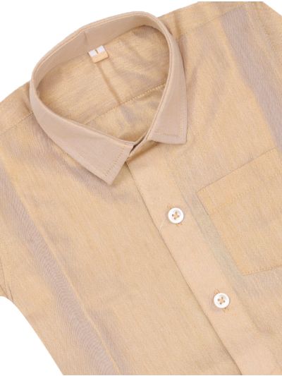 Gracecharm Boys Elegant Matching Tissue Shirt and Dhoti Set