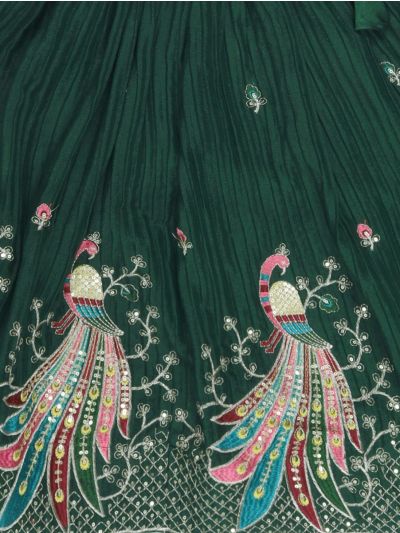 Gracecharm Emerald Glow Dupion Embroidered Readymade Girls Choli