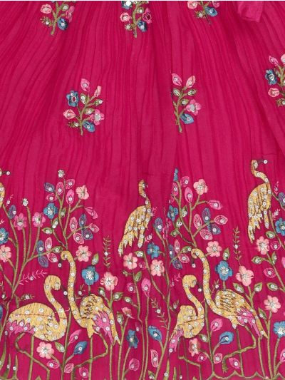 Gracecharm Emerald Glow Dupion Embroidered Readymade Girls Choli