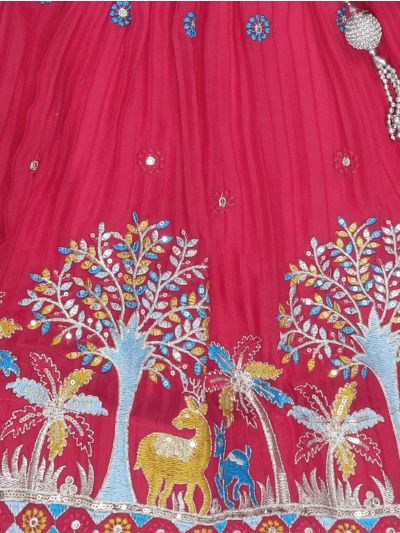 Gracecharm Emerald Glow Dupion Embroidered Readymade Girls Choli
