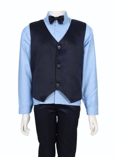 Royal Elegance Boys Premium Rayon Coat Suit with Bow Tie – Stylish Formal Outfit