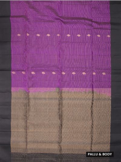 Gracecharm Elegant Pure Soft Silk Checked Butta Design Contrast Border Saree