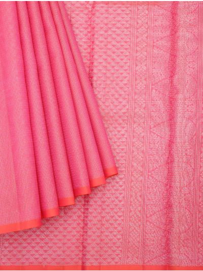 Gracecharm Elegant Pure Soft Silk Checked Design with Small Border Saree
