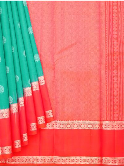Gracecharm Elegant Pure Soft Silk Butta Design Contrast Border Saree