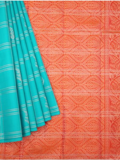 Gracecharm Elegant Pure Soft Silk Checked and Butta Design Borderless Saree