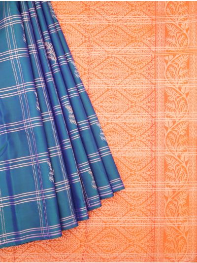 Gracecharm Elegant Pure Soft Silk Checked and Butta Design Borderless Saree