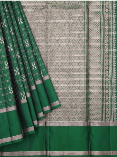 Gracecharm Elegant Pure Soft Silk Checked and Butta Design with Border Saree