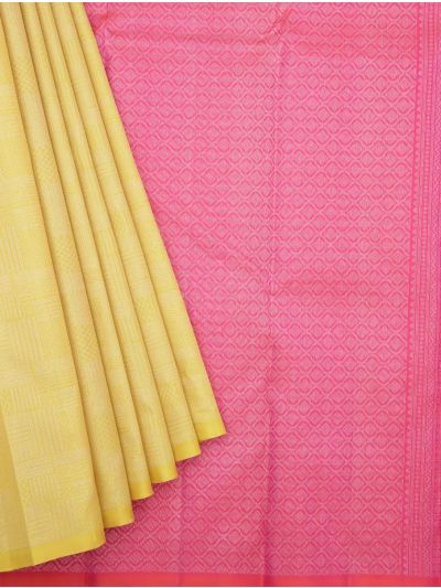 Gracecharm Elegant Pure Soft Silk Geometric Checked Design Borderless Saree