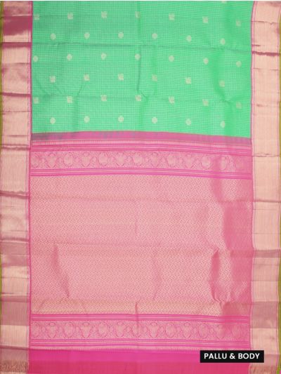 Vivaha Pure Silk Kanchipuram Wedding Jacquard Checked Butta Design with Border Saree