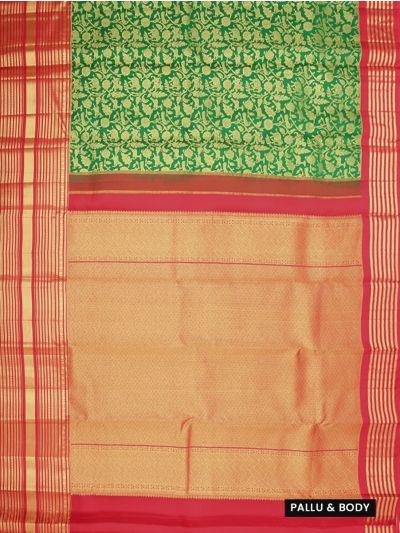 Vivaha Pure Silk Kanchipuram Wedding Jacquard Floral Motif with Zari Border Saree