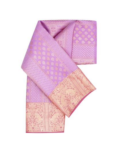 Vivaha Pure Silk Bridal Kanchipuram Geometric Motif with Zari Border Saree