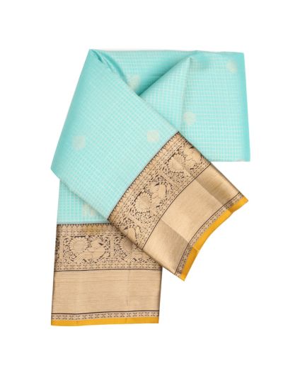 Vivaha Pure Silk Kanchipuram Wedding Jacquard Checked Butta Design Zari Border Saree