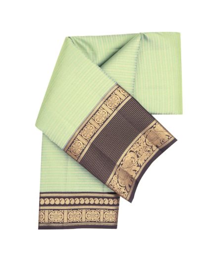 Vivaha Pure Silk Kanchipuram Wedding Jacquard Striped Design with Zari Border Saree