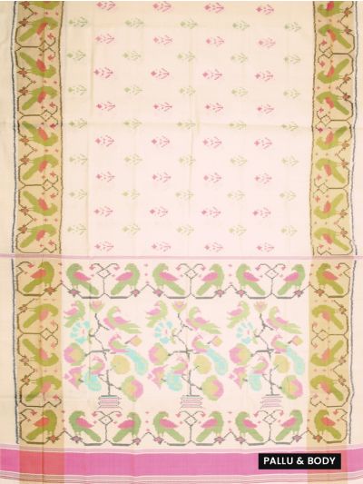 BlossomEase Pochampally Silk Ikat Design with Border Saree