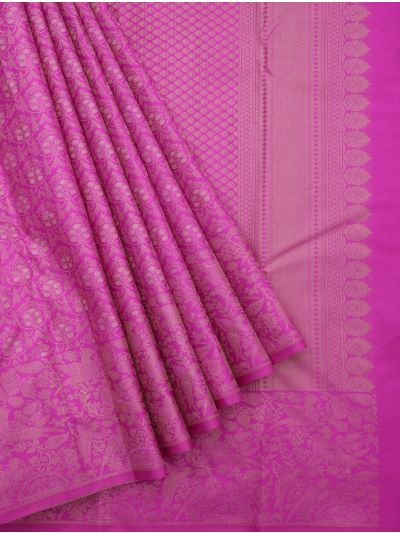 Gracecharm Uppada Silk Floral Motif with Floral Tip Border Saree