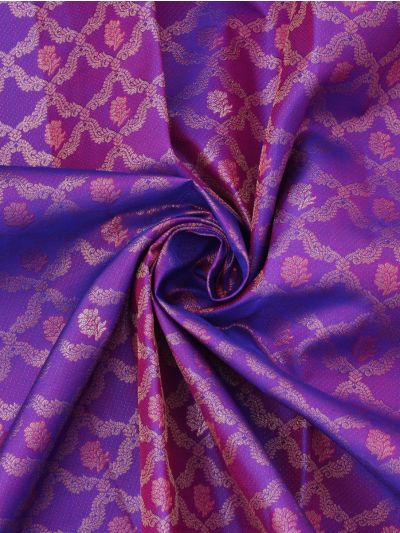 Gracecharm Uppada Silk Floral Leaf Trellis Rosette Border Saree