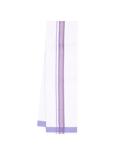 Couple Combo Lavender Shirt and Dhoti Set with Leaf Butta Saree