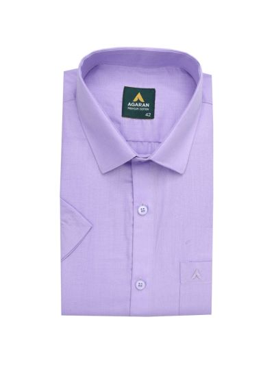 Couple Combo Light Lavender Shirt and Dhoti Set with Geometric Butta Saree