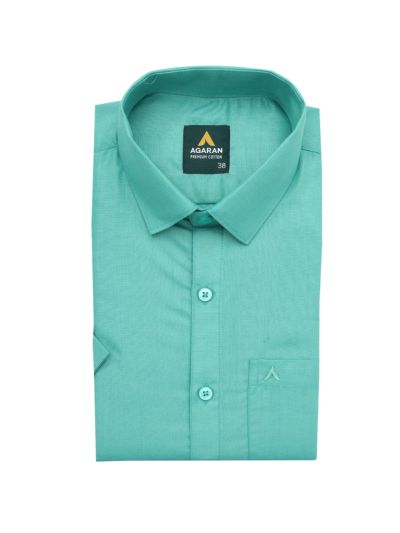 Couple Combo Aqua Mint Shirt and Dhoti Set with Saree