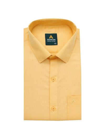 Couple Combo Golden Yellow Shirt and Dhoti Set with Saree
