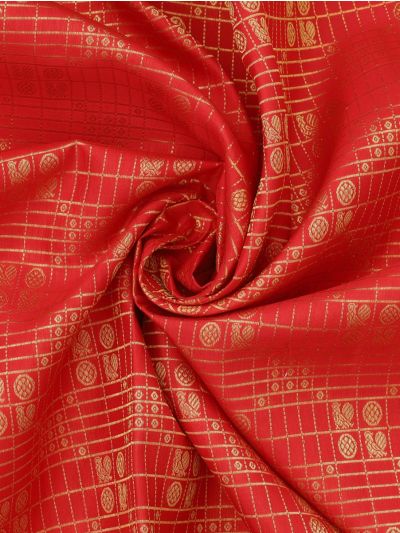 Vivaha Pure Silk Kanchipuram Butta Grid with Floral Pallu Saree