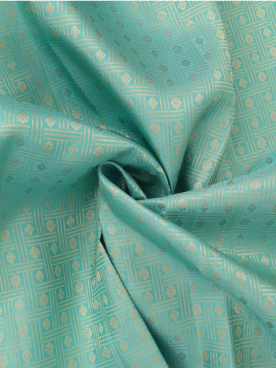 Vivaha Pure Silk Kanchipuram Geometric Floral Grid with Diamond Jaal Pallu Saree