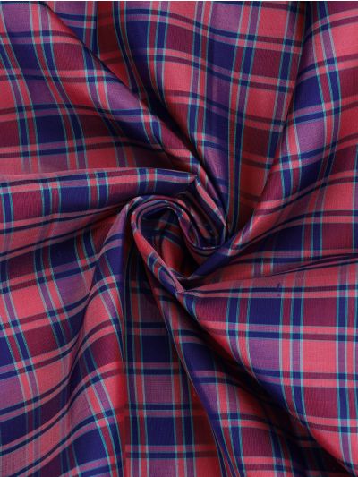 Gracecharm Pure Soft Silk Tartan Check with Diamond Floral Pallu Saree