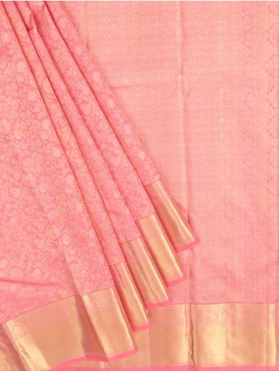 Vivaha Kanchipuram Pure Silk Floral Vine Jaal with Diamond Lattice Pallu Saree