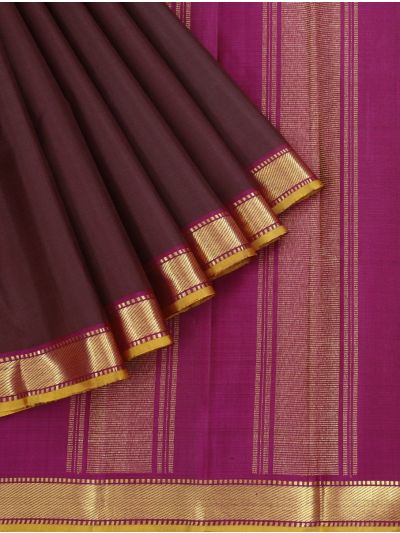 Vivaha Pure Silk Plain Body with Zari Stripe Pallu Saree