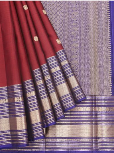 Vivaha Pure Silk Zari Butta with Contrast Zari Border Saree