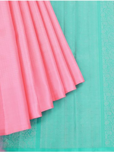 Gracecharm Pure Soft Silk Zari Micro Check with Paisley Floral Jaal Pallu Saree