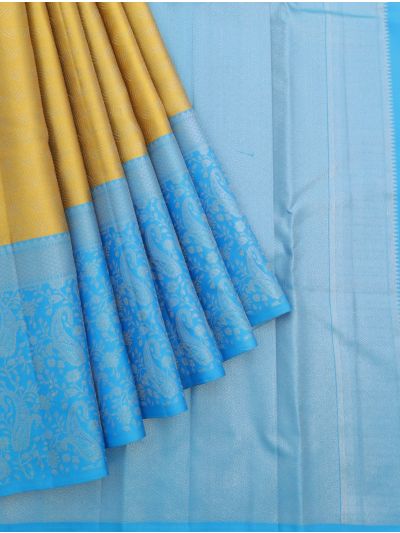 Vivaha Pure Silk Wave Jaal with Paisley Floral Brocade Border Saree