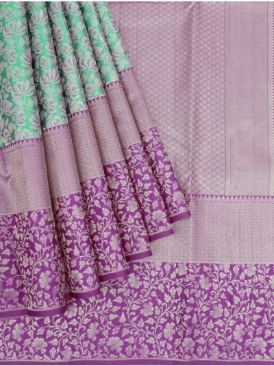 Vivaha Pure Silk Floral Jaal with Diamond Brocade Pallu Saree