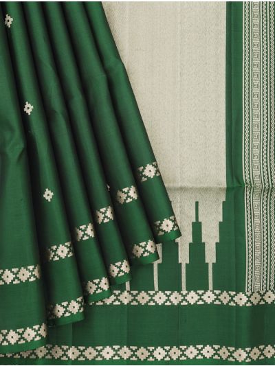 Gracecharm Pure Soft Silk Geometric Butta with Stepped Geometric Pallu Saree