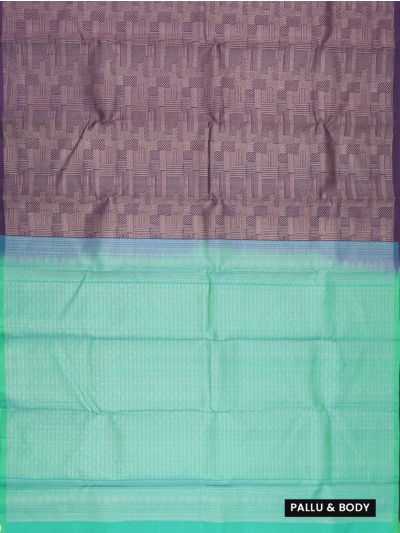 Gracecharm Pure Soft Silk Geometric Basket Weave with Diamond Lattice Pallu Saree
