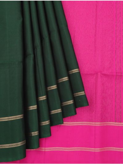 Gracecharm Pure Soft Silk Plain Body with Fine Zari Line Pallu Saree