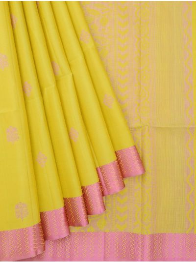 Gracecharm Pure Soft Silk Floral Butta with Leaf Jaal Pallu Saree