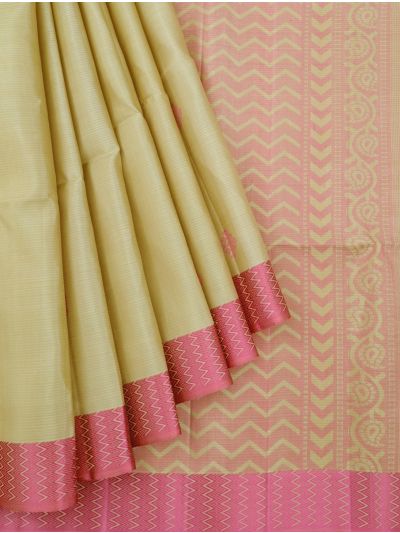 Gracecharm Pure Soft Silk Floral Butta with Chevron Brocade Pallu Saree