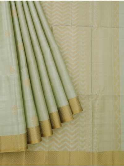 Gracecharm Pure Soft Silk Floral Butta with Chevron Pallu Saree