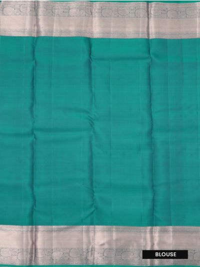 Vivaha Kanchipuram Pure Silk Paisley Floral Jaal with Geometric Brocade Pallu Saree