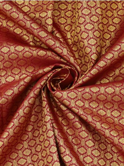 Vivaha Kanchipuram Pure Silk Floral Diamond Lattice with Zari Border Saree