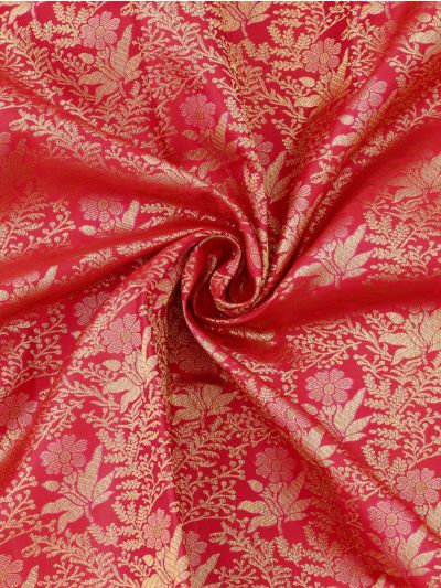 Gracecharm Silk Floral Vine Jaal with Zari Border Saree