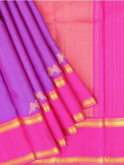 Vivaha Arani Pure Silk Zari Lines with Bird Motif Saree