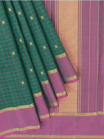 Vivaha Arani Pure Silk Zari Check Butta with Zari Stripe Pallu Saree