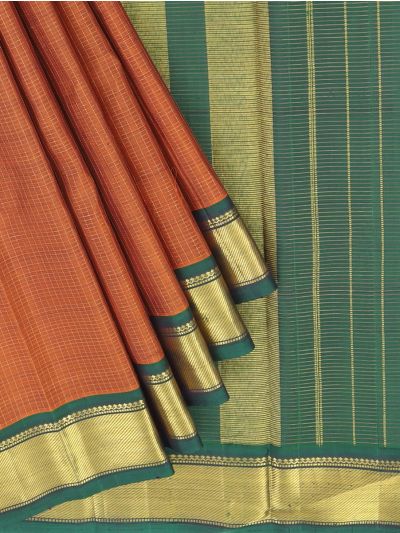 Vivaha Arani Pure Silk Zari Check with Zari Stripe Pallu Saree