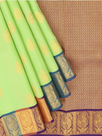 Vivaha Pure Silk Butta with Geometric Brocade Pallu Saree