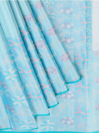 Vivaha Pure Silk Geometric Square Spiral with Floral Jaal Pallu Saree
