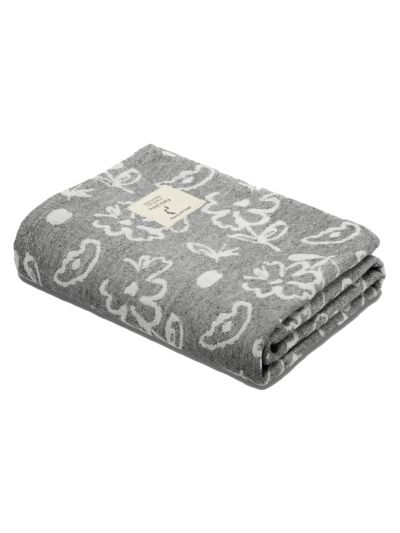 Doctor Towels Charcoal Banana Jacquard Floral Bath Towel