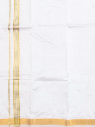 Men’s Traditional White Pure Silk Dhoti