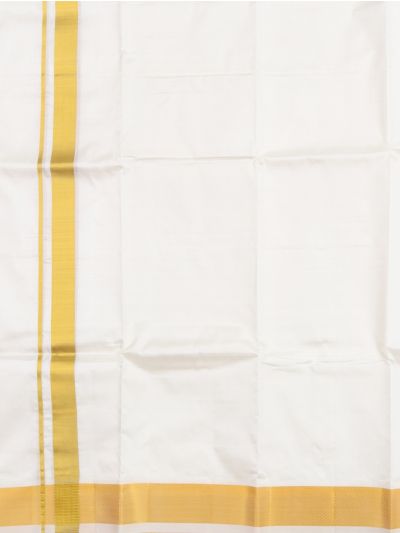 Men’s Traditional Off White Pure Silk Dhoti